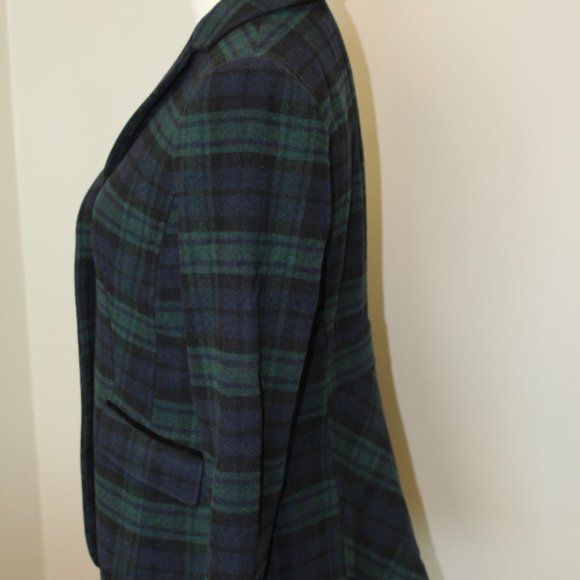 NWT Tablots Brushed Wool Blue Plaid Double Breasted Blazer, 4P - Picture 3 of 9